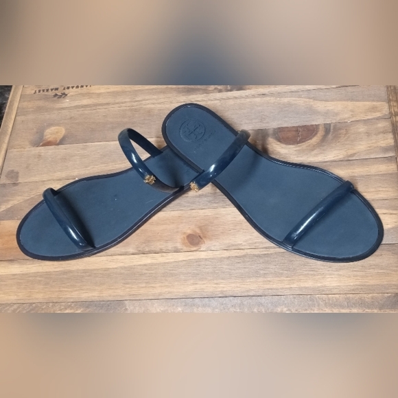 Tory Burch Navy Jelly Sandals - Picture 4 of 6